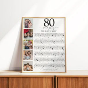 80 Gründe, warum wir dich zum Geburtstag lieben An Poster