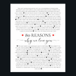 80 Gründe, warum wir Sie 80. 60. Geburtstag 40. Li Poster<br><div class="desc">entwickelt von Künstlerisch Apples Limited</div>