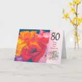 80. Happy Birthday Card Karte (Gelbe Blume)