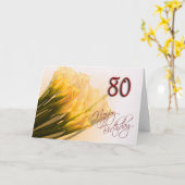 80. Happy Birthday Card Karte (Gelbe Blume)
