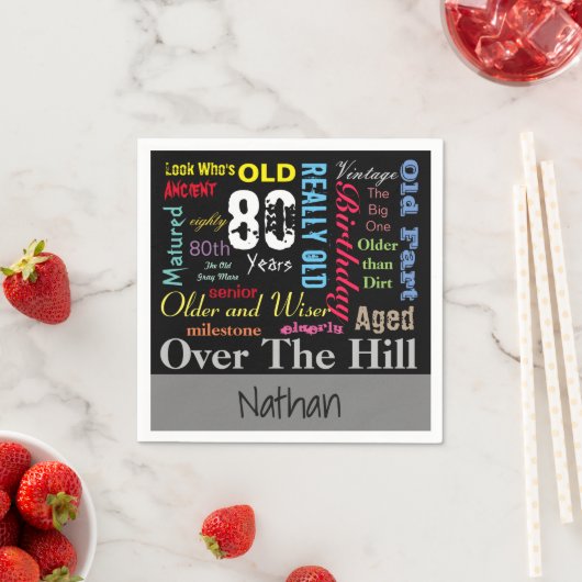 80. Happy BIrthday in a Graffiti Style Serviette (Beispiel)