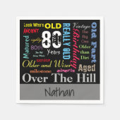 80. Happy BIrthday in a Graffiti Style Serviette (Vorderseite)