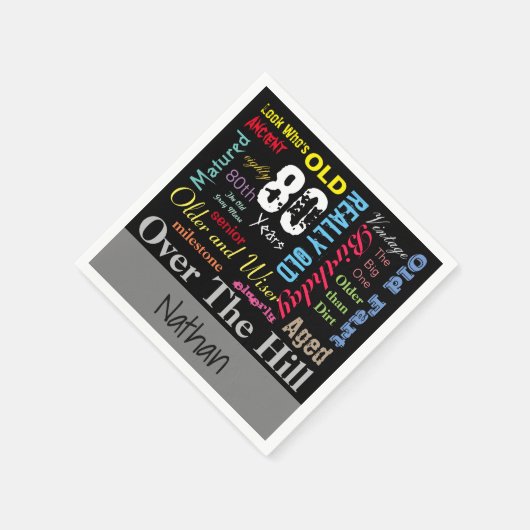 80. Happy BIrthday in a Graffiti Style Serviette (Ecke)