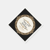 80. Happy Birthday Party Celebration Round Decor Serviette (Ecke)