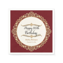 80. Happy Birthday Party Celebration Round Decor