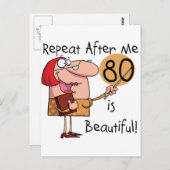 80 ist wunderschöne T - Shirt und Geschenke Postkarte (Vorne/Hinten)