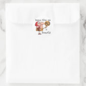 80 ist wunderschöne T - Shirt und Geschenke Runder Aufkleber (Tasche)