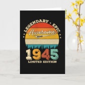 80 Jahre alt 1945 Retro Phantastisches 80. Geburts Karte (Gelbe Blume)