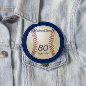 80 Jahre alt, Baseball auf Blue Button Button (Beispiel)