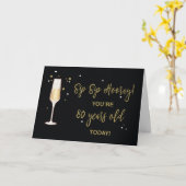 80 Jahre alt Geburtstag Champagner Glitzer Effekt Karte (Gelbe Blume)