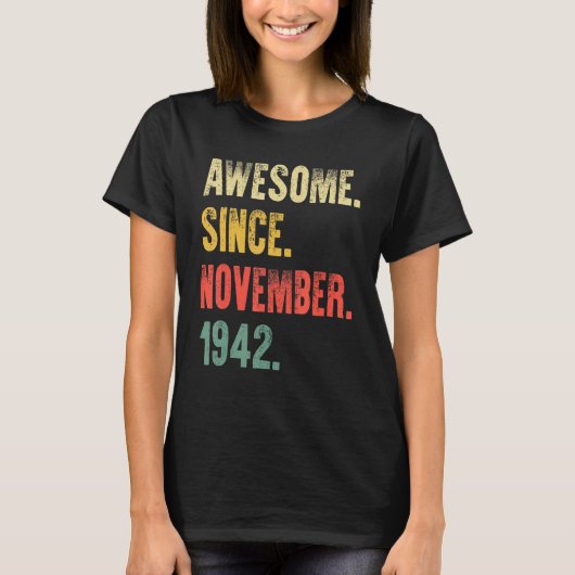 80 Jahre alt Phantastisch seit November 1942 80. G T-Shirt (Vorderseite)