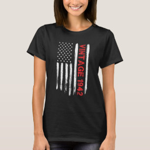 80 Jahre alt Vintag 1942 US-amerikanische Flagge 8 T-Shirt