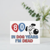 80 Jahre alte Hunde-Designs Postkarte (Stehend Vorderseite)