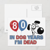 80 Jahre alte Hunde-Designs Postkarte (Vorne/Hinten)