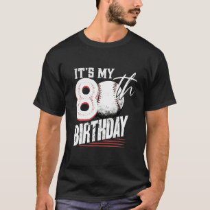 80 Jahre alte Vintage-Baseball 80. Geburtstag T-Shirt
