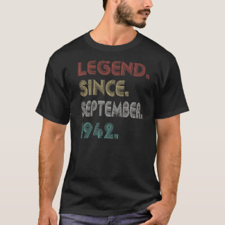 80 Jahre alte Vintage Legende seit September 1942 T-Shirt