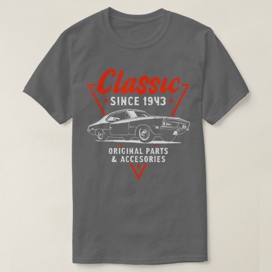 80 Jahre alter klassischer Wagen 1943 80. Geburtst T-Shirt (Design vorne)