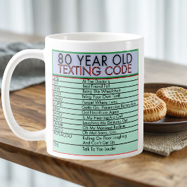 80 Jahre alter Sims Code Funny Birthday Senior Tas Kaffeetasse