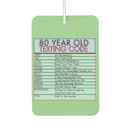 80 Jahre alter Sims Code Funny Birthday Senioren Autolufterfrischer