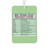 80 Jahre alter Sims Code Funny Birthday Senioren Autolufterfrischer (Rückseite)