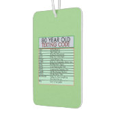 80 Jahre alter Sims Code Funny Birthday Senioren Autolufterfrischer (Links)