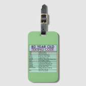 80 Jahre alter Sims Code Funny Birthday Senioren Gepäckanhänger (Vorderseite Vertikal)