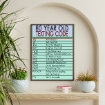 80 Jahre alter Sims Code Funny Birthday Senioren Poster<br><div class="desc">Feiern Sie die Weisheit und den Spaß des Alterns mit unserem "80 Jahre alten Sims Code Funny Birthday Seniors Poster"! Dieses wunderbare und skurrile Poster zeigt spielerisch, wie Senioren zeitgenössische sims-Déco interpretieren können, indem sie Nostalgie mit einer Touch Spaß verbinden. Dieses Poster ist perfekt für Geburtstagsfeiern geeignet und verleiht jedem...</div>