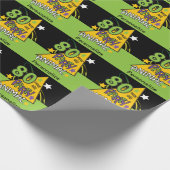 80 Jahre altes Party Tier Geburtstag Geschenkpapier (Ecke)