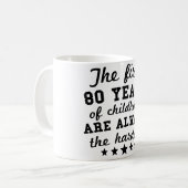 80 Jahre des Kindheits-80. Geburtstages Kaffeetasse (Vorderseite Links)