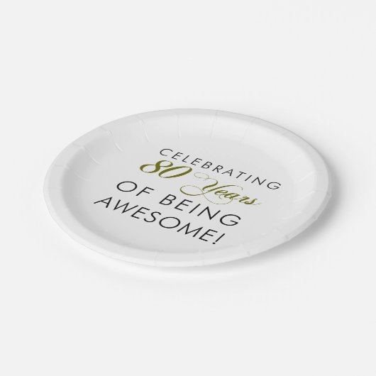 80 Jahre des Seins feiern fantastisch Pappteller (Schrägansicht)