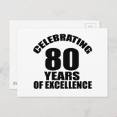 80 Jahre Geburtstag feiern Postkarte (Vorne/Hinten)