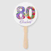 80 Jahre Geburtstagsparty Blumenfreund Fächer (Vorderseite)