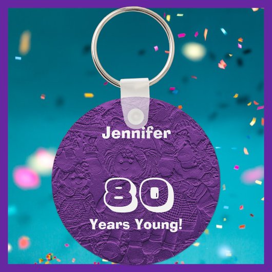 80 Jahre Junge Niedliche Lila Rag Dolls, Name, Schlüsselanhänger