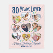 80 Jahre Liebe 80. Geburtstag Foto Fleecedecke (Vorderseite)