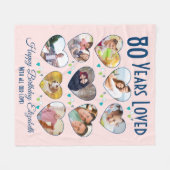 80 Jahre Liebe 80. Geburtstag Foto Fleecedecke (Vorderseite (Horizontal))