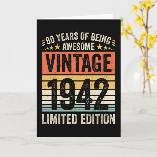 80 Jahre Phantastisch Vintag 1942 Karte (Gelbe Blume)