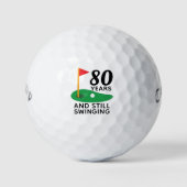 80 Jahre und immer noch schwingend sonniger 80. Ge Golfball (Vorderseite)