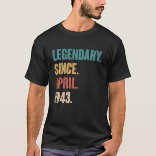 80 Jahre Vintag 1943 Geburtstag 80. April Deko T-Shirt