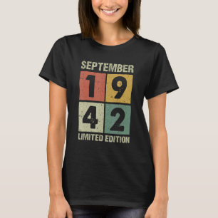 80 Jahre Vintager September 1942 80. Geburtstag T-Shirt