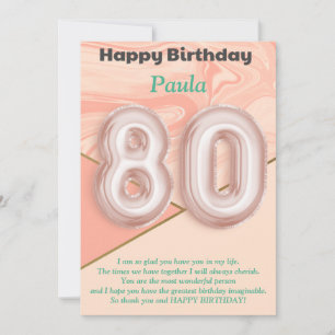 80-jährige Mädchen Happy Birthday Card