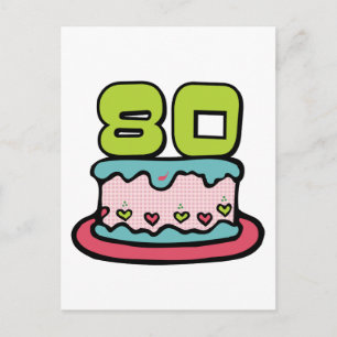 80-jähriger Geburtstagskuchen Postkarte