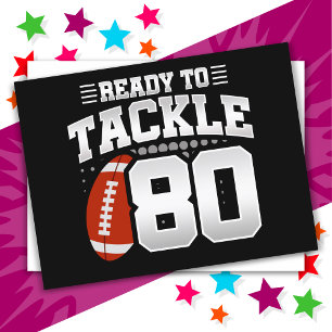 80-jähriger Tackle-Fußball-Party 80. Geburtstag Postkarte
