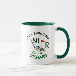 80. (jeder Alter) Geburtstag Männer Monogramm Name Tasse