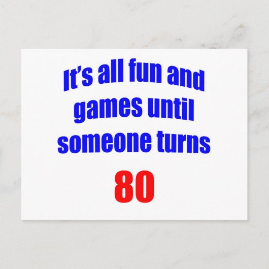 80 Jemand wird 80 Postkarte (Vorderseite)