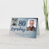 80 & Legendary 2 Fotos 80. Geburtstag Karte (Vorderseite)