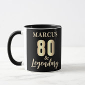 80 & Legendary Gold 80. Geburtstag Tasse (Links)