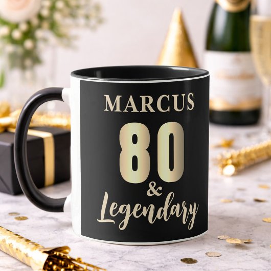 80 & Legendary Gold 80. Geburtstag Tasse