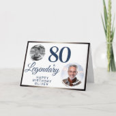 80 & Legendary Metallic 2 Fotos 80. Geburtstag Karte (Vorderseite)