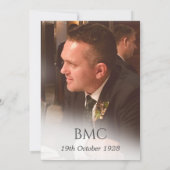 80. Male Birthday Simple Elegant Foto Einladung (Rückseite)