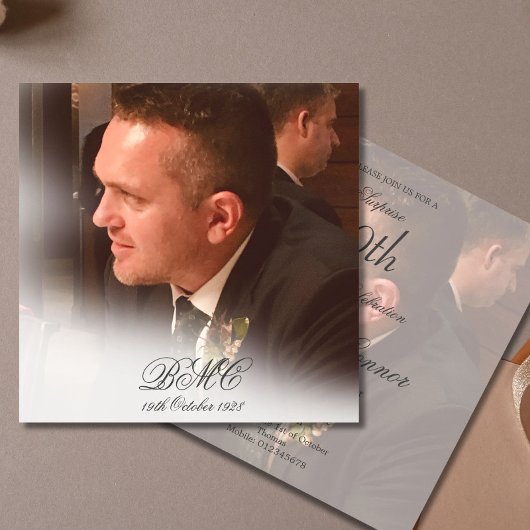 80. Male Birthday Simple Elegant Foto Einladung